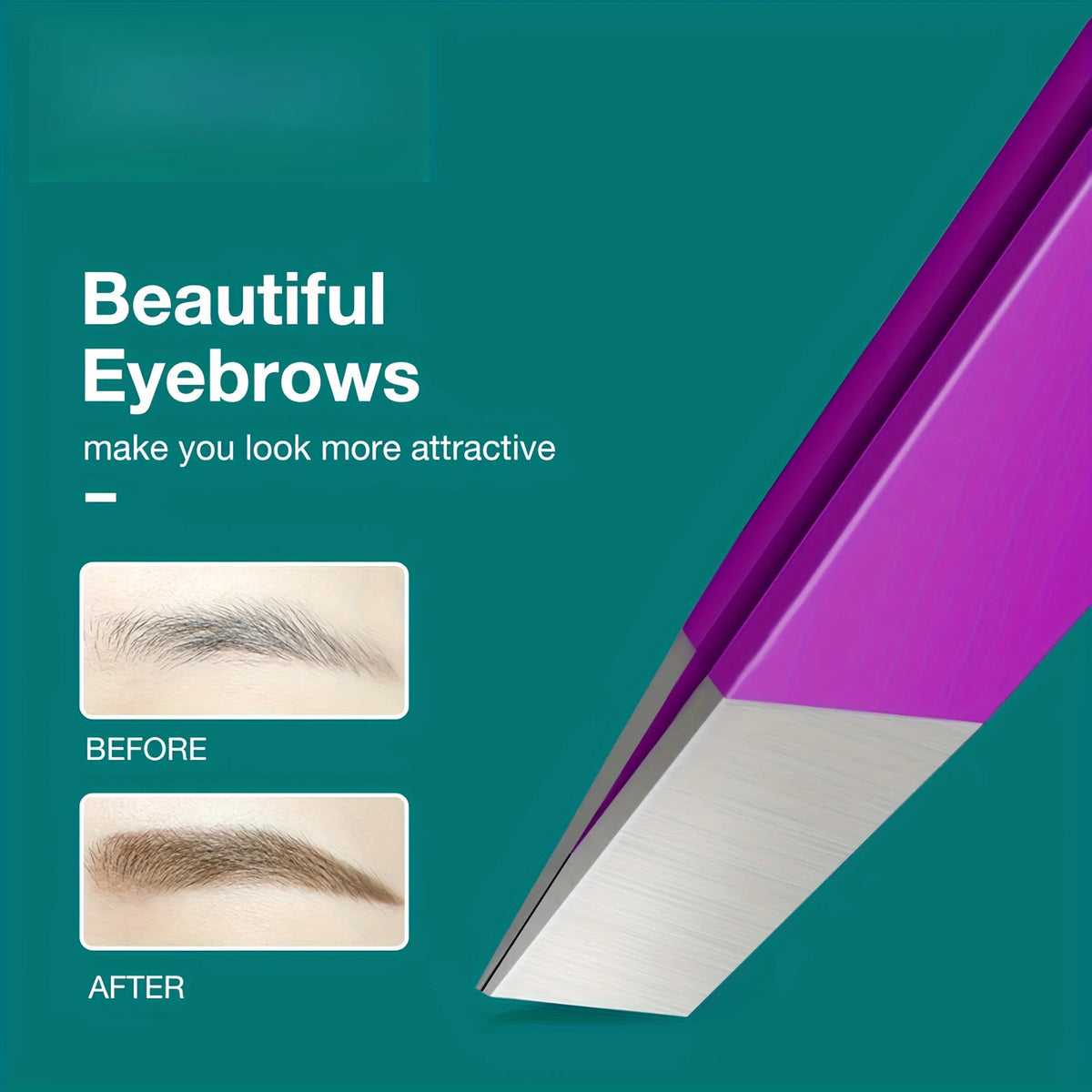 Precision Slant-Tip Eyebrow Tweezers – Stainless Steel Eyebrow Tweezers PLUSH
