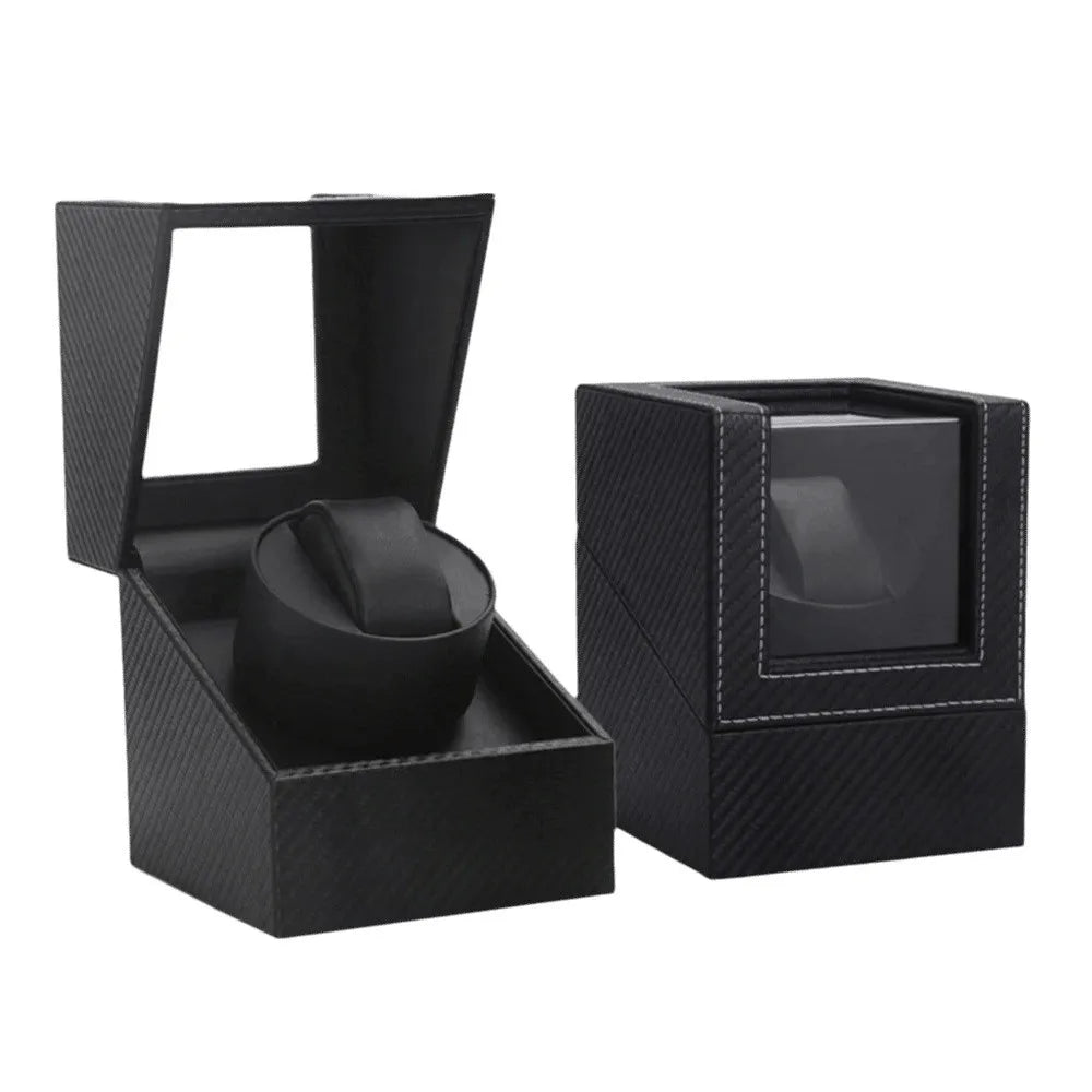 Silent Single Watch Winder – Quiet Wooden Automatic Display Box Watch Winder Box PLUSH Style 3