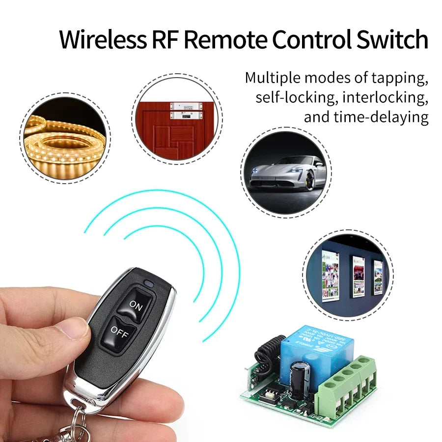 DC 12V RF 433MHz Relay Receiver Remote Control Switch Module RF Relay Receiver Module PLUSH