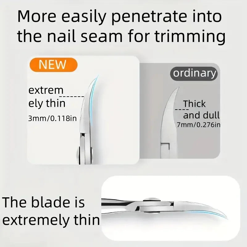 Ouriner Stainless Steel Toenail Clipper – Slanted Extended Tip Nail Clipper PLUSH