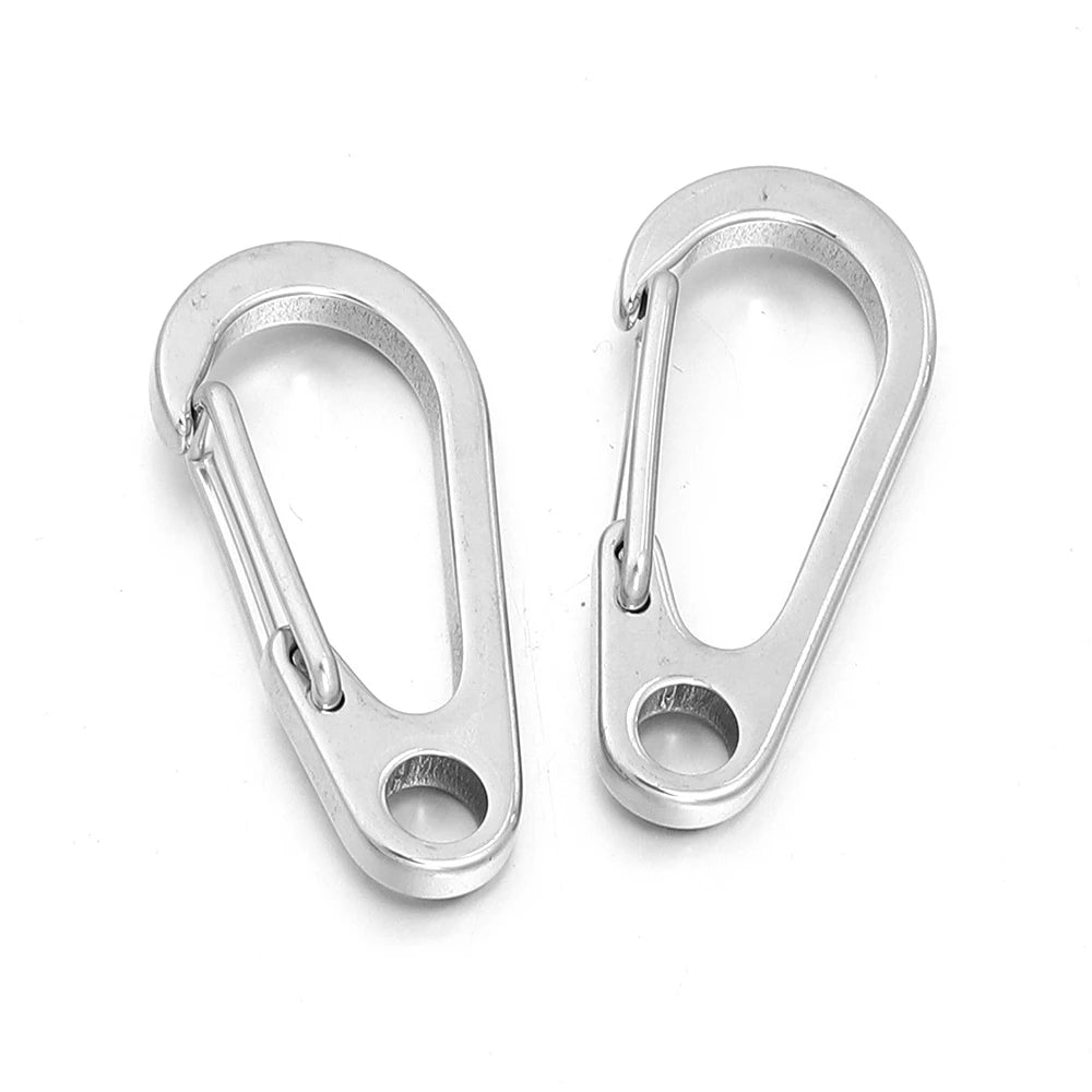 Mini Stainless Steel Carabiner Clip Spring Snap Hook 2-5pcs Carabiner Snap Hook PLUSH 45mm 2pcs