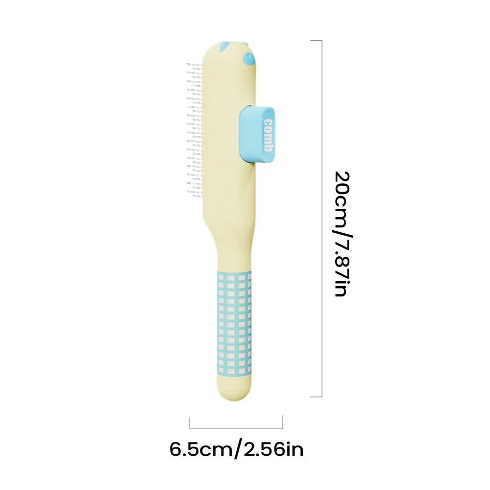 Self-Cleaning Slicker Brush – Pet Hair Removal Comb for Cats & Dogs Pet Grooming Brush PLUSH Yellow