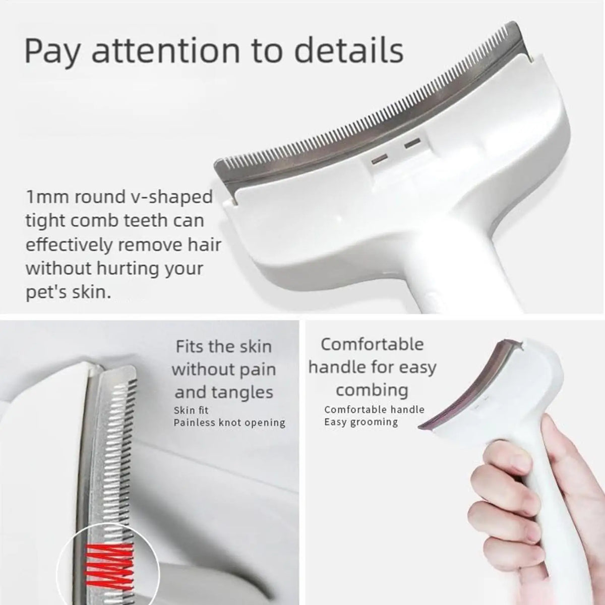 Self-Cleaning Pet Dematting Comb for Cats & Dogs Pet Grooming Comb PLUSH