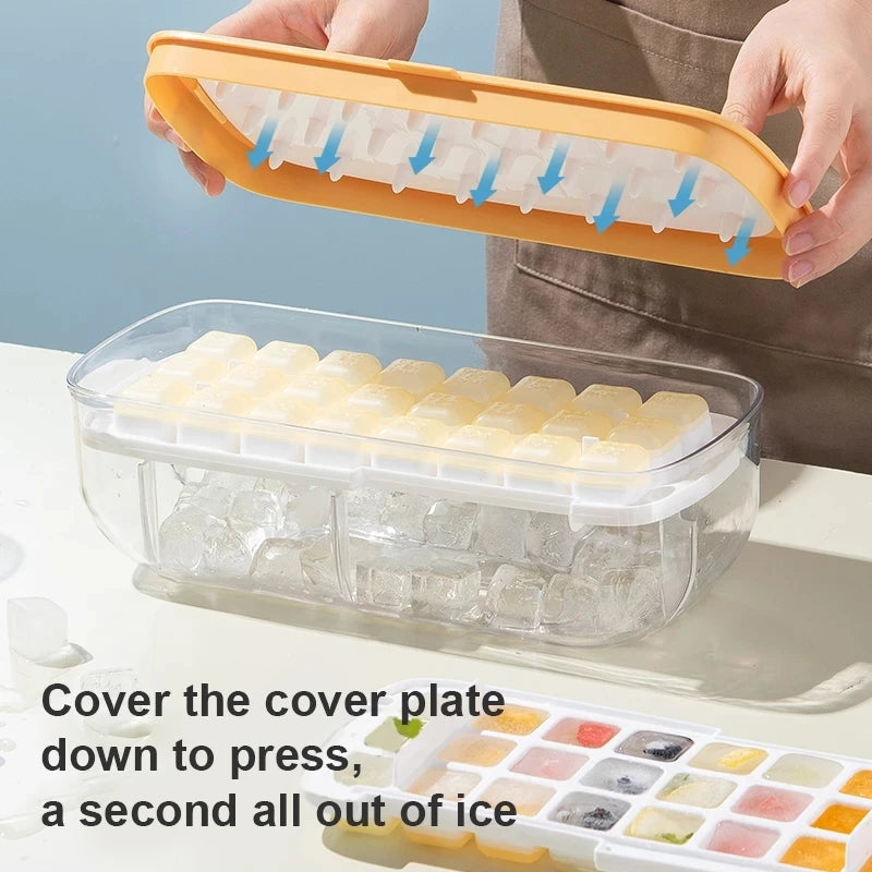 2-in-1 Silicone Ice Cube Tray with Lid & Storage Box Ice Cube Tray PLUSH