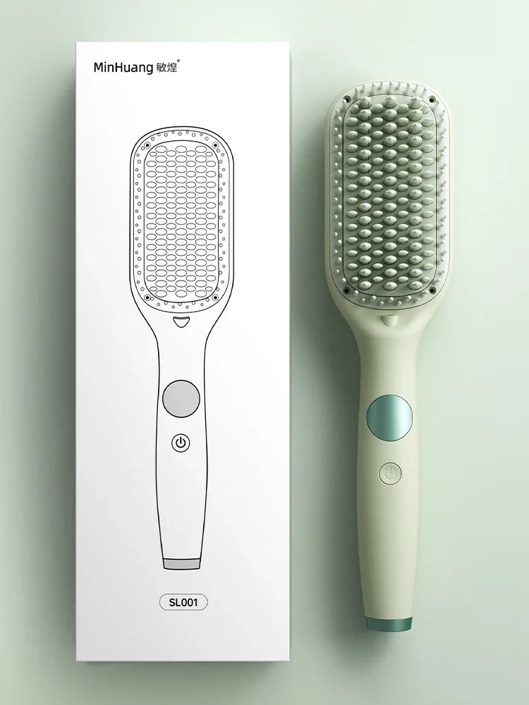 Electric Hot Comb Straightening Brush – Negative Ion Styling Hair Straightening Brush PLUSH green US