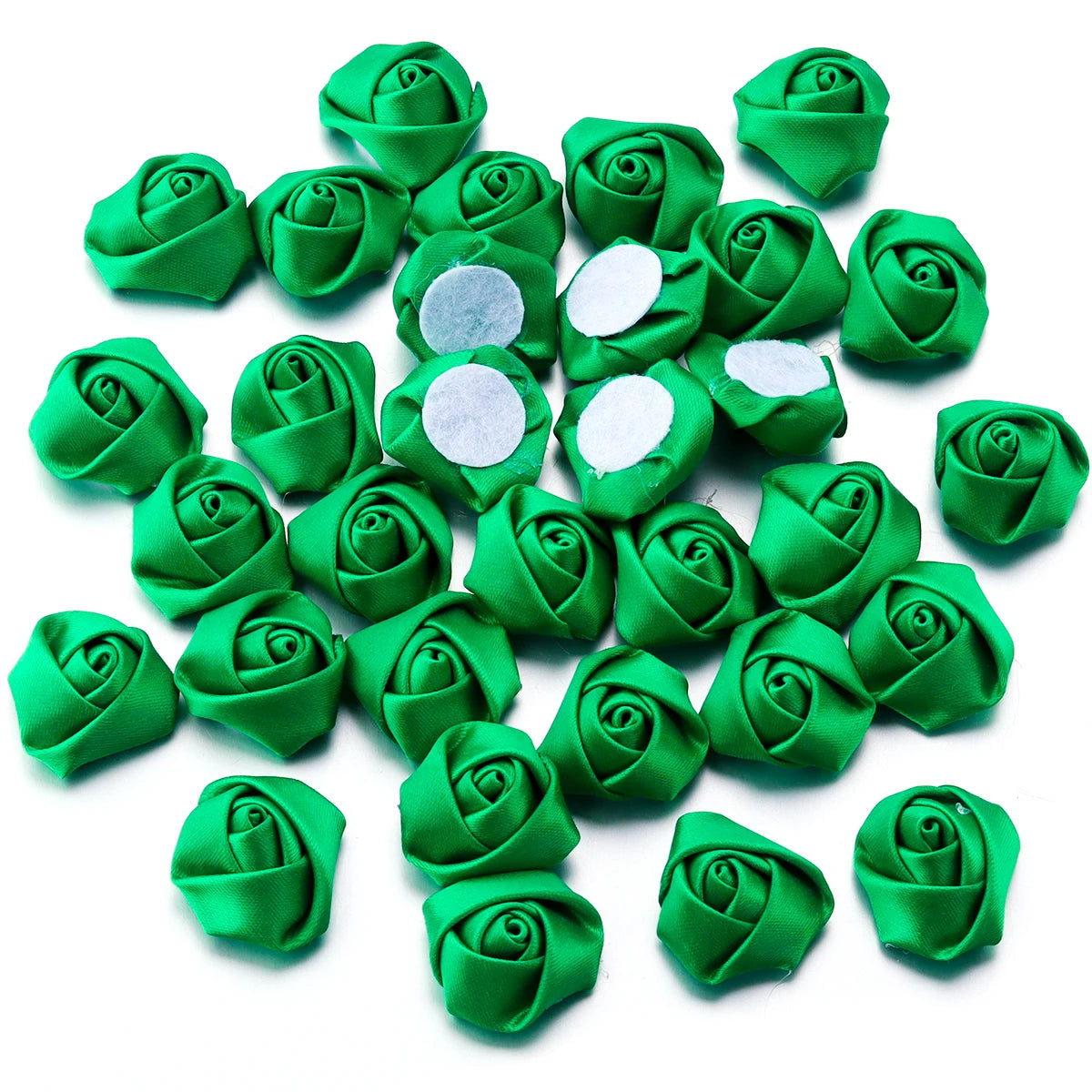 20pcs Mini Ribbon Rose Rosettes for DIY Hair Accessories & Crafts Hair Accessory Embellishments PLUSH Fruit Green 3.5-4cm