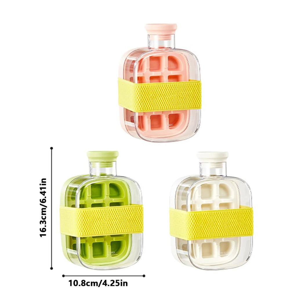 500ml Ice Cube Maker Bottle with Straw – Stackable Design Ice Cube Maker Bottle PLUSH