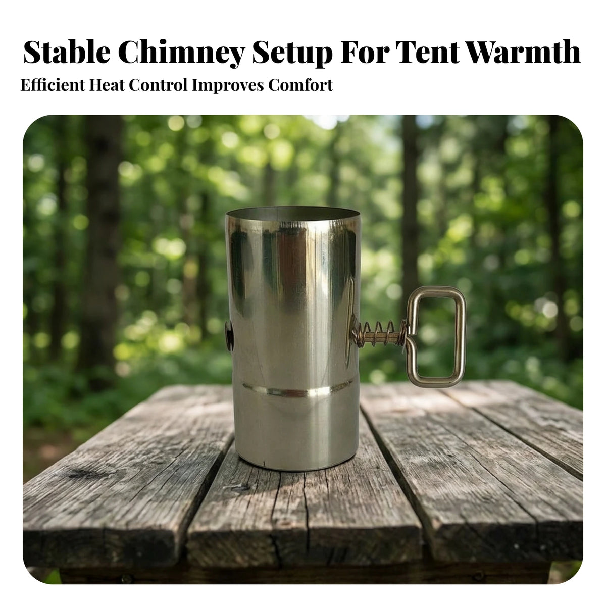 Stainless Steel Tent Heater Chimney Pipe with Handle Chimney Pipe PLUSH