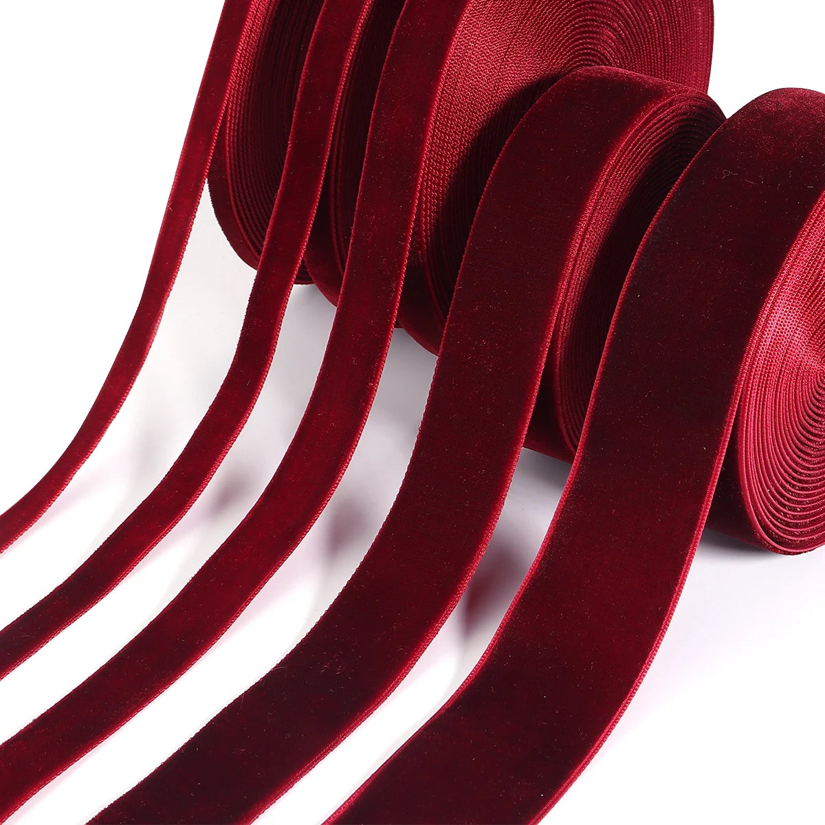 Velvet Ribbon Roll Black & Wine Red 5-10 Yds – DIY Crafts Velvet Craft Ribbon PLUSH