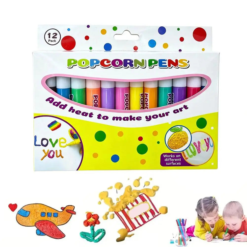 Puffy 3D Drawing Pens for Kids – DIY Popcorn Art Craft Set Kids Craft Drawing Pen PLUSH B