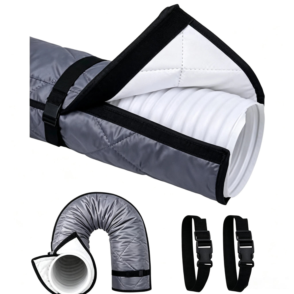 Flexible Heat Insulation Sleeve for Portable AC Exhaust Hose AC Hose Insulation PLUSH Grey