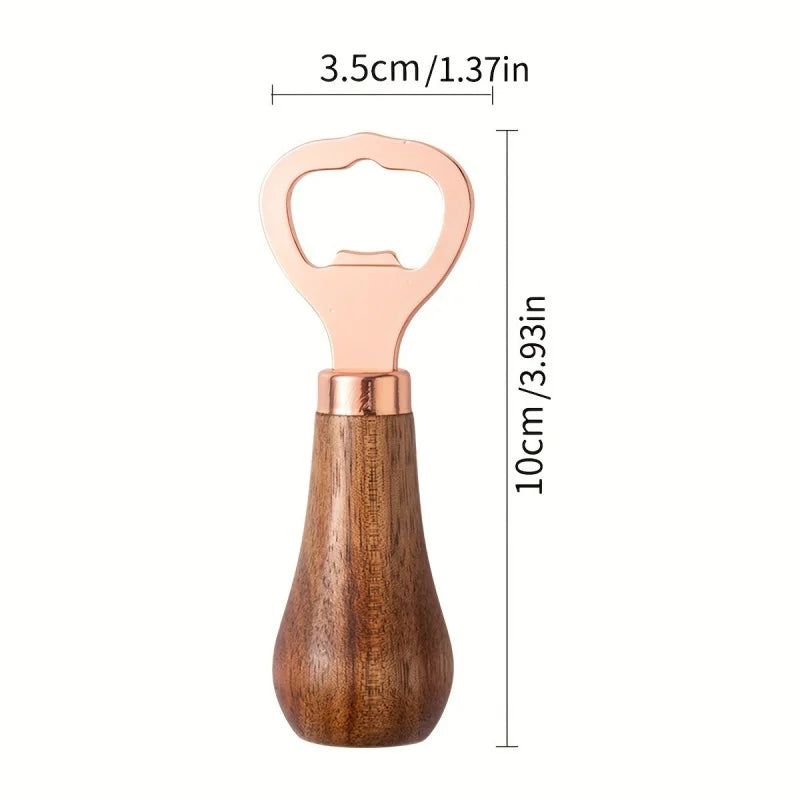 Sandalwood Rose Gold Vertical Bottle Opener – Solid Wood Handle Bottle Opener PLUSH