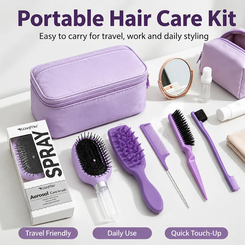 Spray Air Cushion Hair Brush Kit – Detangling Massage Comb Hair Brush Kit PLUSH