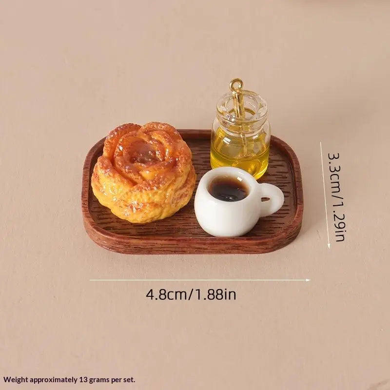 Miniature Fast Food Set 1:12 Scale Dollhouse Resin Props Dollhouse Accessory Set PLUSH A11