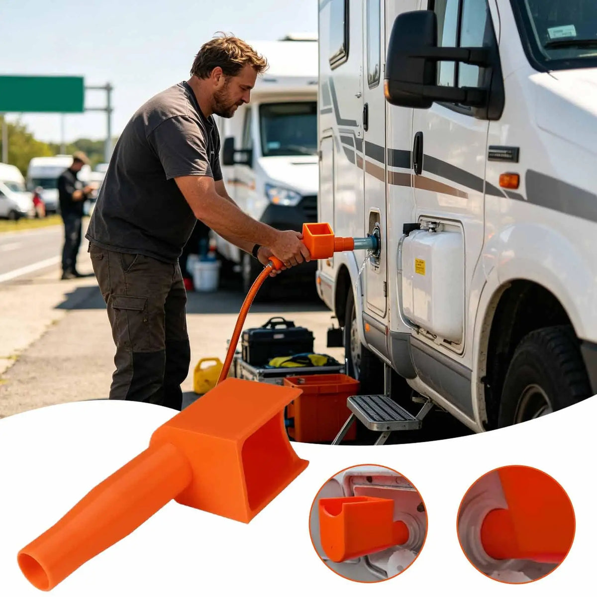 Portable RV Fresh Water Filling Funnel – Wide Mouth Spill-Free RV Water Funnel PLUSH Default Title