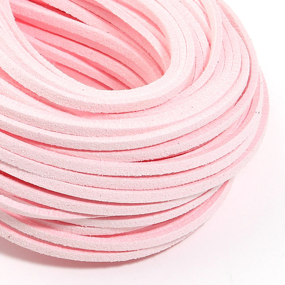 10pcs Multicolor Faux Suede Flat Cord 2.5mm – DIY Jewelry Making Jewelry Craft Cord PLUSH light pink