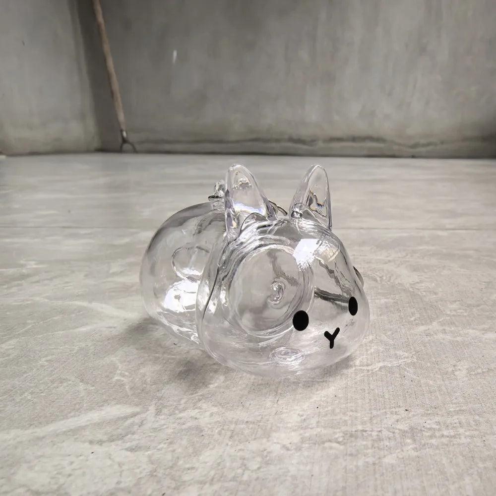 Transparent Pet Hair Storage Keychain – Cute Keepsake Container Pet Keepsake Keychain PLUSH Cute Bunny
