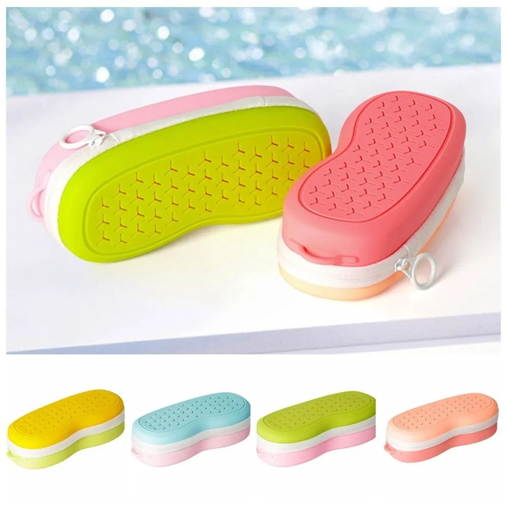 Silicone Swim Goggle Case – Breathable Hollow Storage Box Goggle Storage Case PLUSH