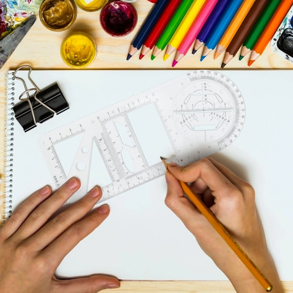 Geometric Drawing Template Ruler – Math & Drafting Stencil Drawing Template Ruler PLUSH