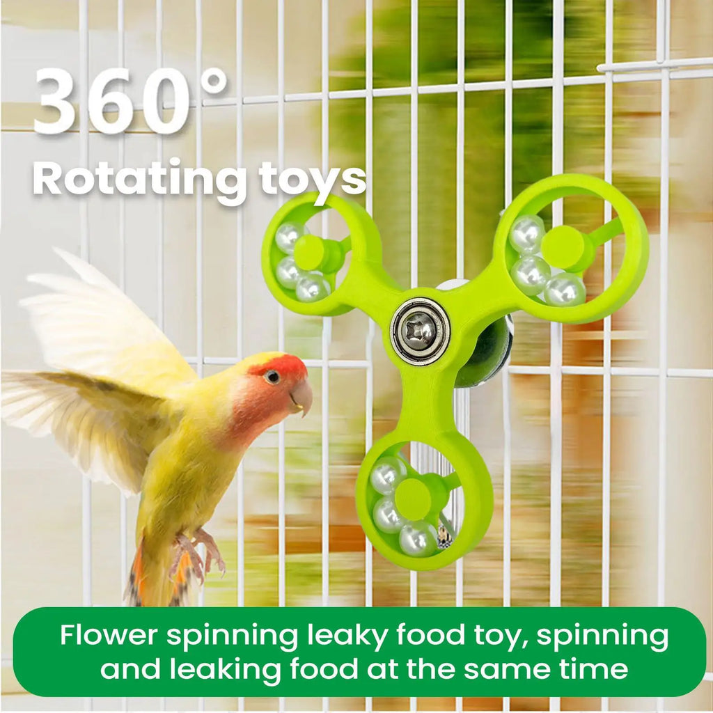 Interactive Rotating Parrot Toy – Bird Cage Spinner for Parrots Bird Cage Toy PLUSH