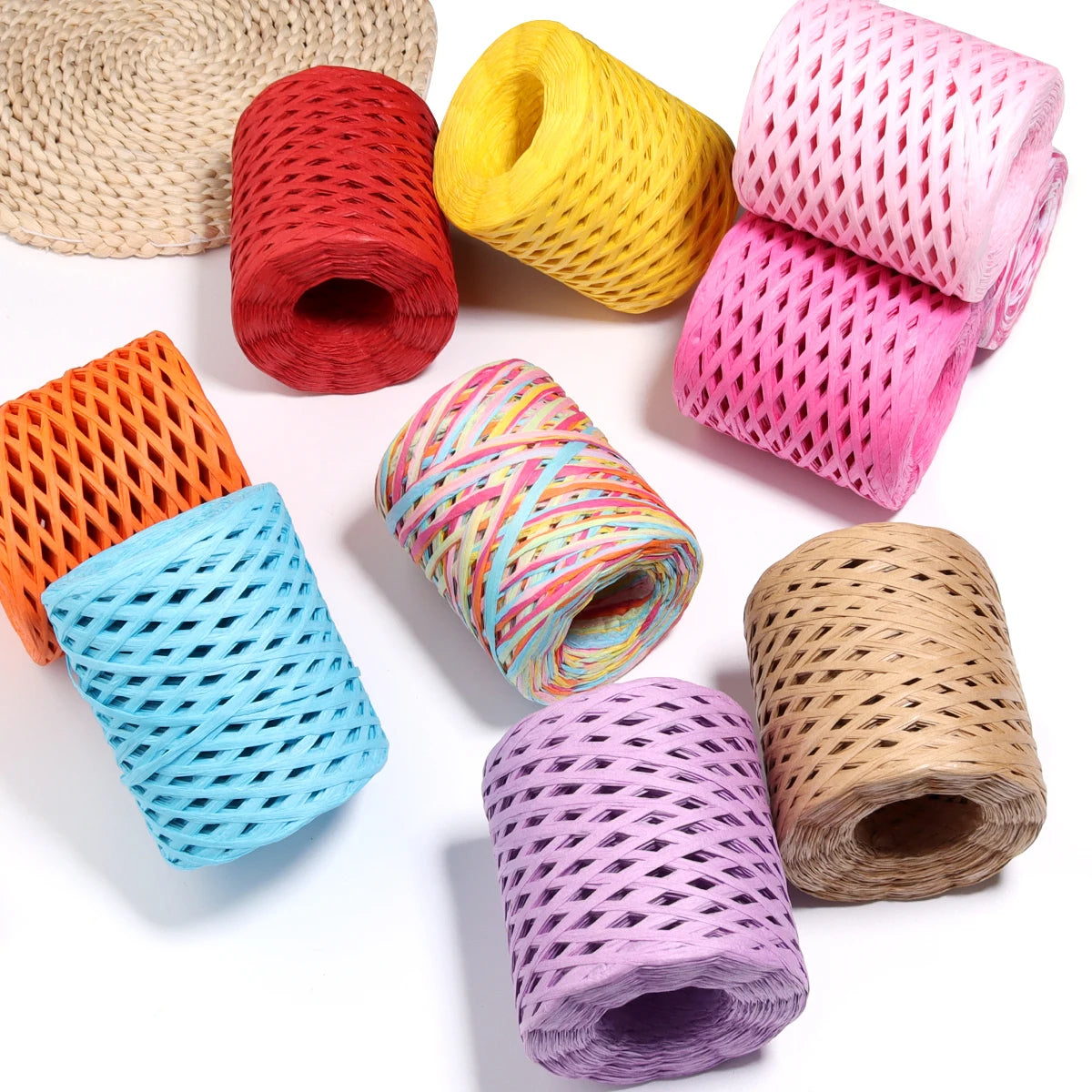 200m Natural Raffia Straw Yarn for Knitting, Crochet & DIY Crafts Raffia Craft Yarn PLUSH
