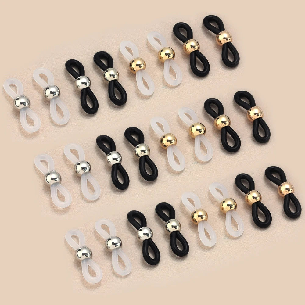 50pcs Silicone Eyeglass Chain End Connectors DIY Holder Eyeglass Chain Connectors PLUSH
