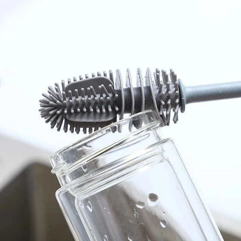 Long Handle Silicone Bottle Brush & Cup Scrubber | Kitchen Bottle Cleaning Brush PLUSH