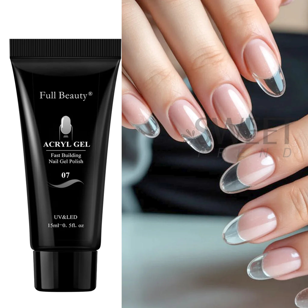 6pcs Poly Nail Extension Builder Gel Kit – Clear Crystal Set Nail Extension Gel Kit PLUSH