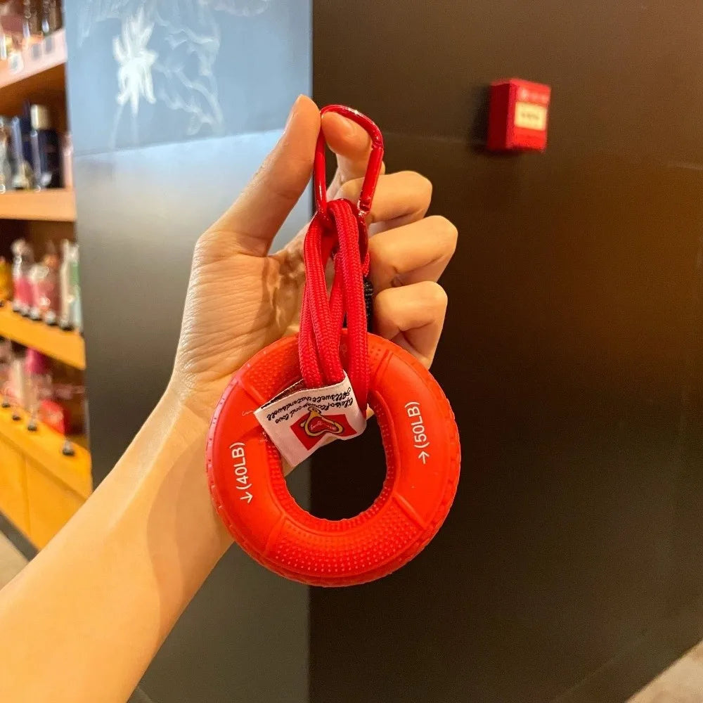 Silicone Hand Grip Trainer Keychain – 6 Colors | Fidget Ring Grip Trainer Keychain PLUSH Red