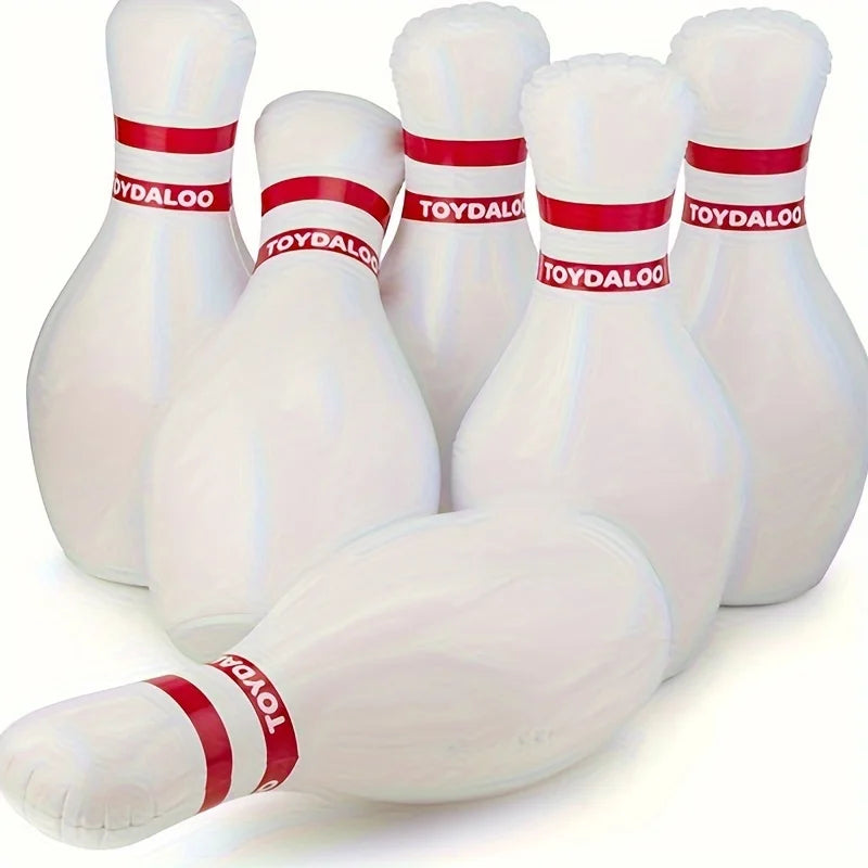 7pcs Giant Bowling Set – Indoor & Outdoor Game with 2 Balls & 5 Pins Giant Lawn Bowling Set PLUSH