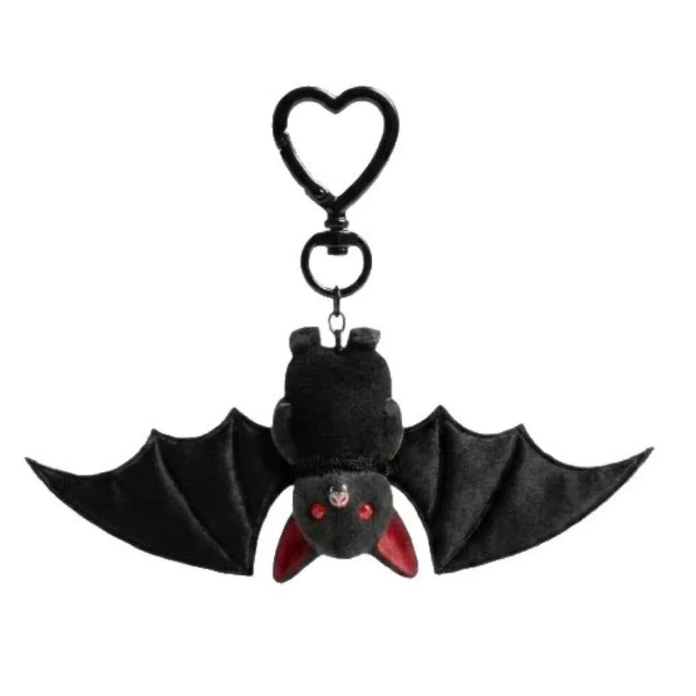 Transformable Plush Bat Keychain – Gothic Bag Charm Black Novelty Keychain PLUSH Black