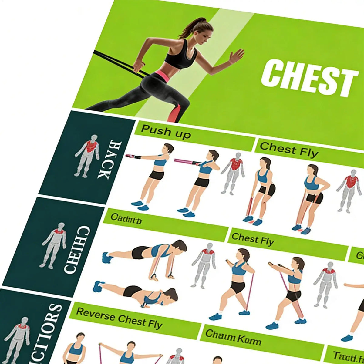 Yoga Pose & Fitness Exercise Chart Poster | Home Gym Wall Art Fitness Wall Poster PLUSH