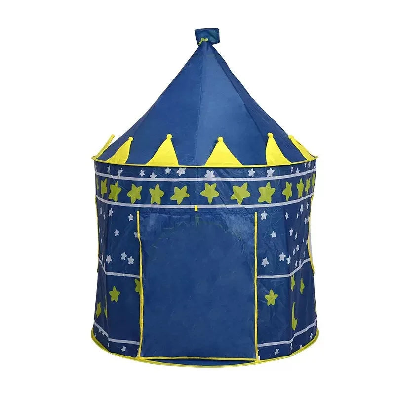 Kids Castle Play Tent Yurt – Pink Princess & Blue Prince Playhouse Kids Play Tent PLUSH Blue 105x135cm