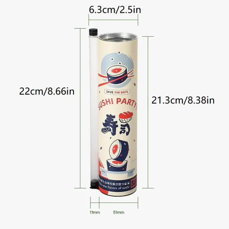 Sushi Push Box 3-Pack | Food Grade Paper Mold with Sauce Straw Sushi Mold Kit PLUSH 1PCS