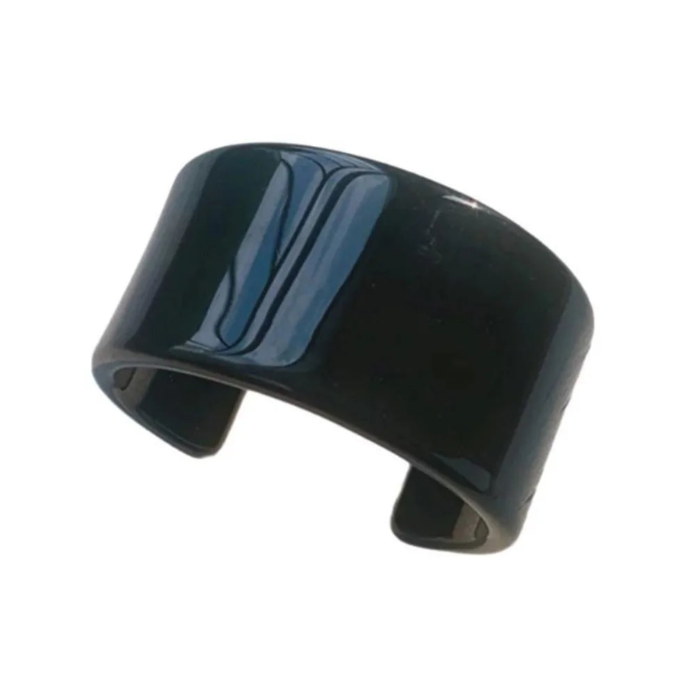 Transparent Resin Open Bangle Bracelet for Women | Cuff Resin Bangle Bracelet PLUSH Black