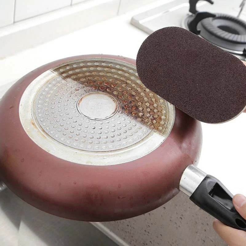 Emery Sponge Brush with Handle – Reusable Kitchen Scrubber Kitchen Cleaning Brush PLUSH