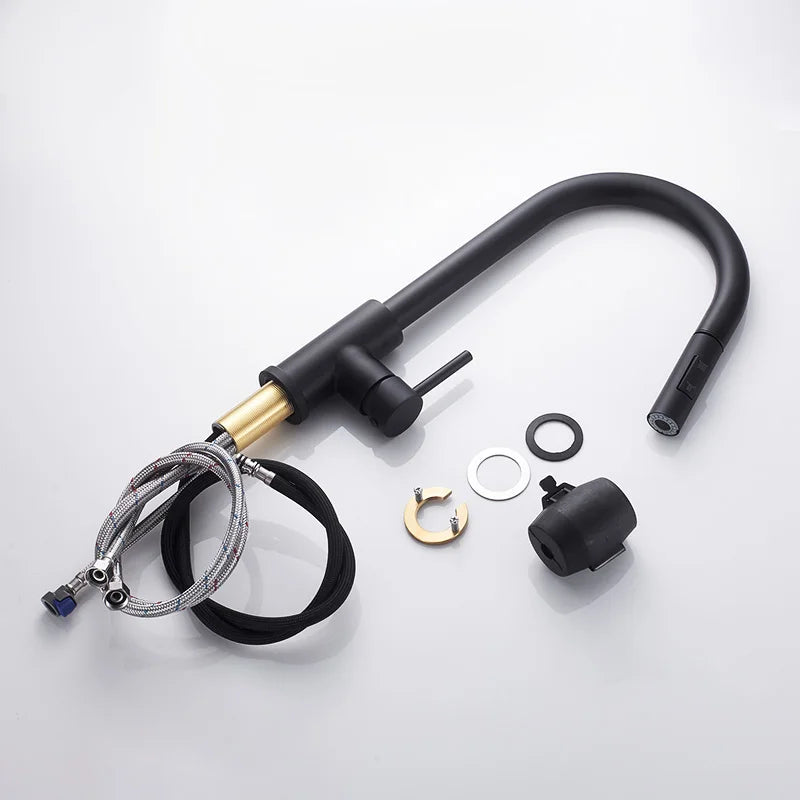 Pull Out Kitchen Faucet Single Handle Hot Cold Mixer Tap Kitchen Faucet PLUSH