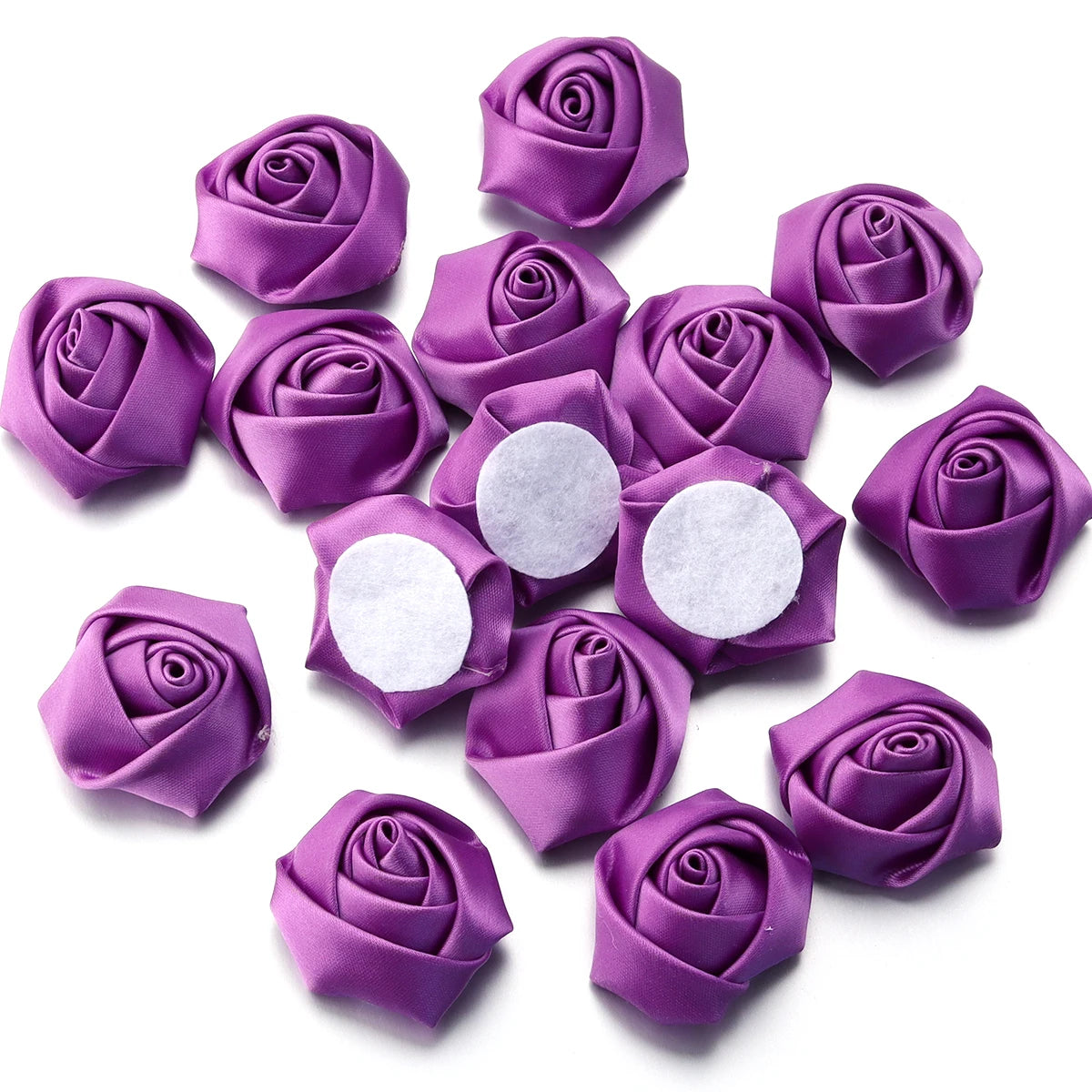 20pcs Mini Ribbon Rose Rosettes for DIY Hair Accessories & Crafts