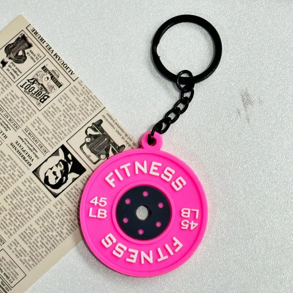 Mini Fitness Keychain – Barbell Dumbbell Kettlebell Pendant Novelty Keychain PLUSH Style 3