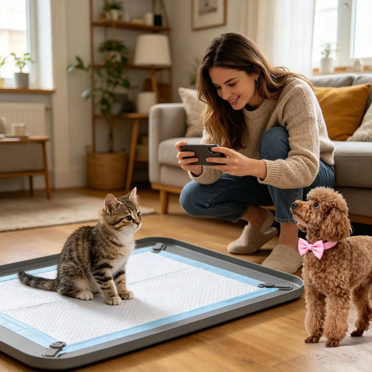 Silicone Dog Pee Pad Holder | Leak-Proof Puppy Potty Tray Dog Potty Tray PLUSH
