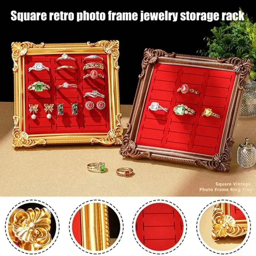 Vintage Gold Frame Wooden Ring & Jewelry Display Stand Jewelry Display Stand PLUSH