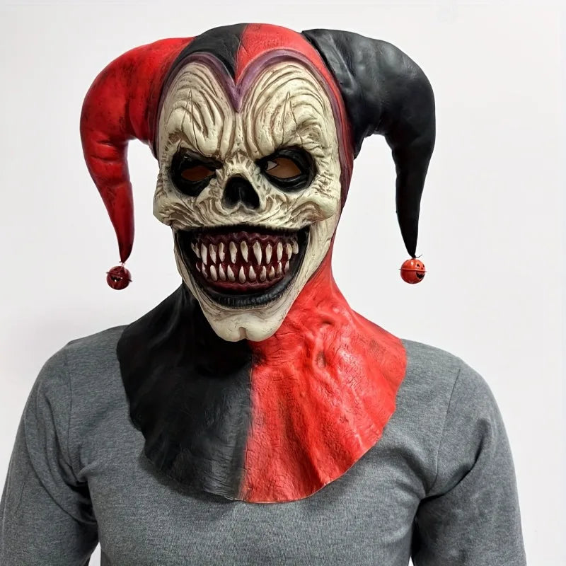 Clown Mask with Horns & Skull | Halloween Cosplay Latex Mask Halloween Latex Mask PLUSH
