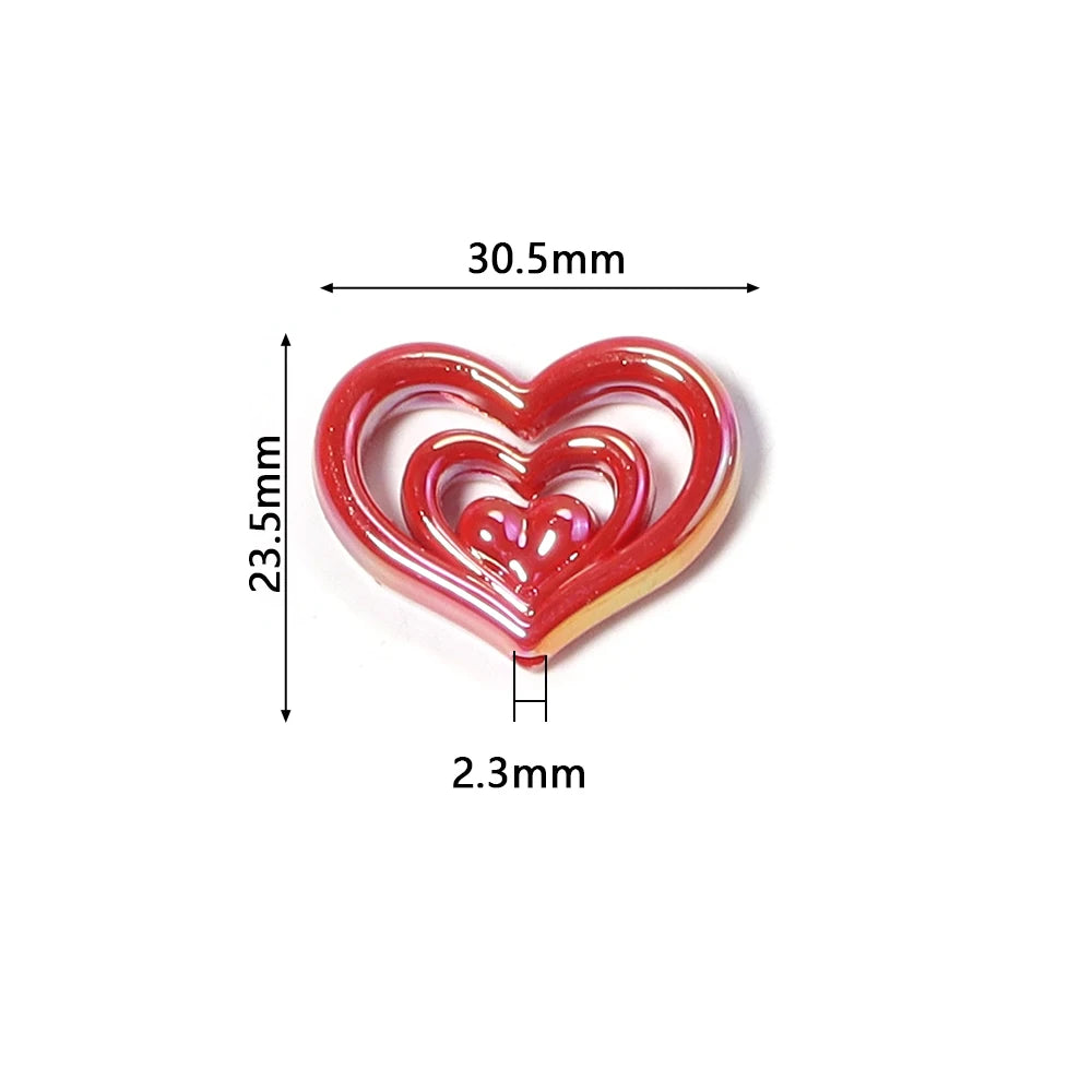 5pcs AB Hollow Heart Acrylic Spacer Beads – DIY Jewelry Making Acrylic Spacer Beads PLUSH