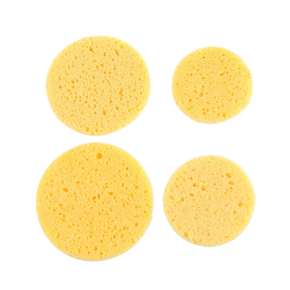 4-Pack Natural Cellulose Facial Sponge Makeup Remover Puffs 6cm Facial Cleansing Sponge PLUSH