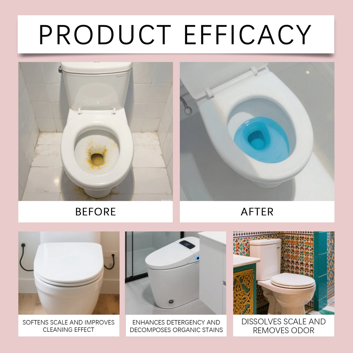 Toilet Cleaning Effervescent Tablets 12pc – Deodorizing Cleaner Toilet Cleaning Tablets PLUSH