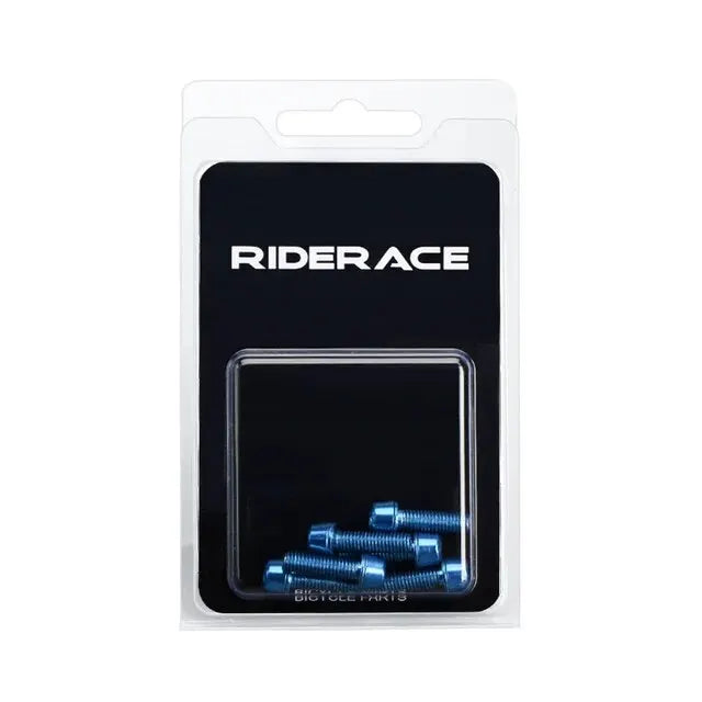 M5 18mm Titanium Plated Bike Handlebar Screws 6pc Set Bike Handlebar Screws PLUSH blue