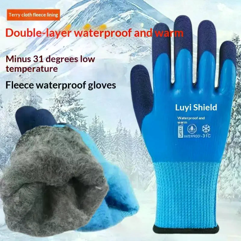 Waterproof Winter Work Gloves – Anti-Slip Thermal Safety Grip Safety Work Gloves PLUSH