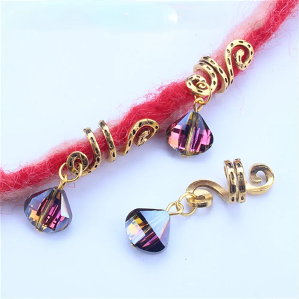 5pcs Hollow Flower Hair Cuffs – Dreadlock Braid Rings & Tubes Hair Braid Cuffs PLUSH 5pcs LQ716-4
