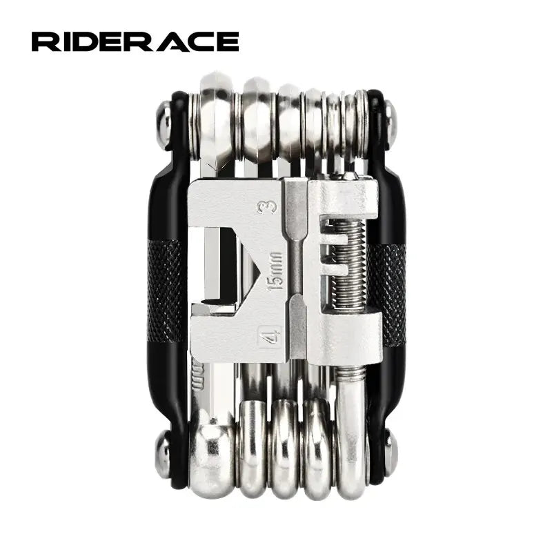 RIDERACE Bicycle Multi Tool – Chain Splitter, Wrench & Screwdriver Bicycle Repair Multitool PLUSH black