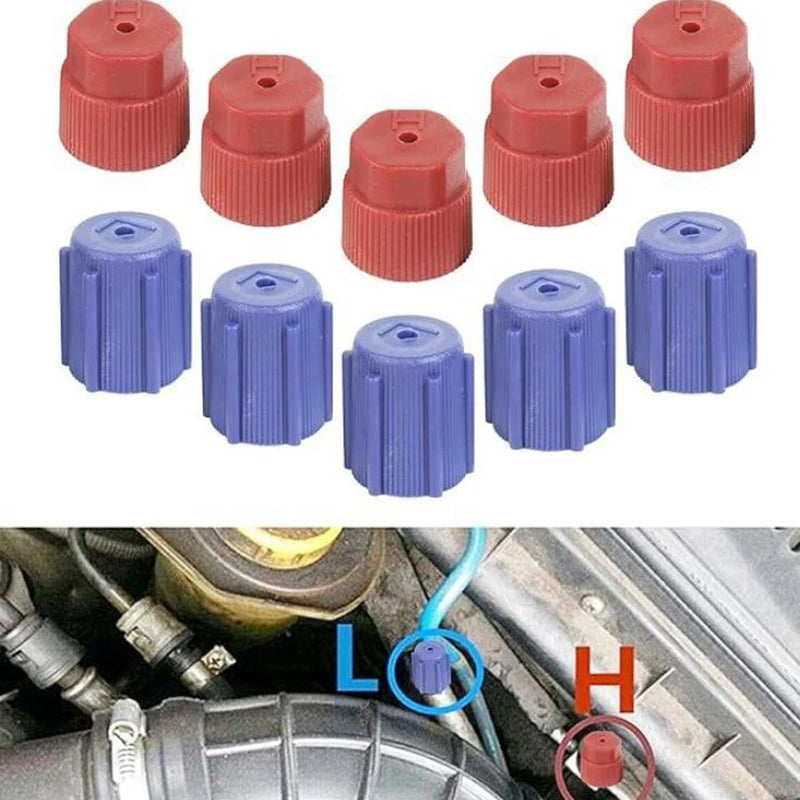 10Pcs Car AC Port Caps 13mm & 16mm High & Low Side Set AC Service Port Caps PLUSH